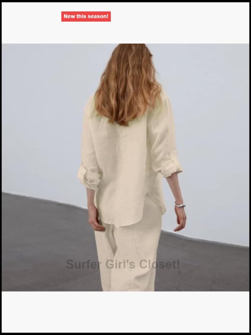 Women's Linen Blend 2 Piece Set Long Sleeve Button Down Shirt & Wide Leg Pants - Picture 3 of 7